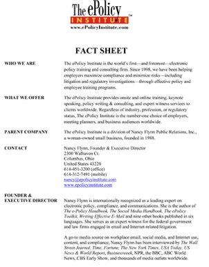 ePolicy Institute Fact Sheet